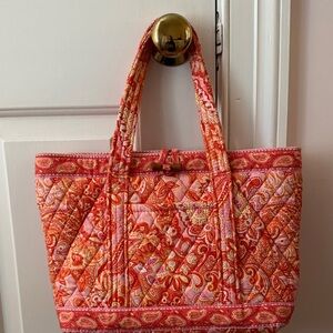 Vibrant Pink and Red Quilted Tote Bag